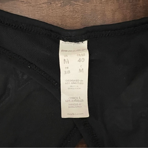 Marika Black Stripe Mesh Active Tank Top Medium M - Picture 5 of 5